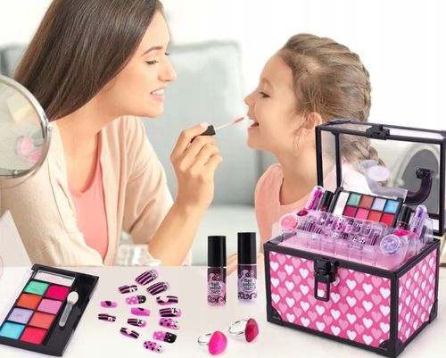 KUFEREK KOSMETYKÓW DLA DZIECI ZESTAW PIĘKNOŚCI DO MAKIJAŻU MAKE-UP PAZNOKCI na Arena.pl