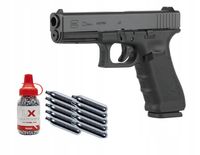 PISTOLET Wiatrówka Glock zestaw kapsuły co2 kulki 4,5mm gaz zestaw