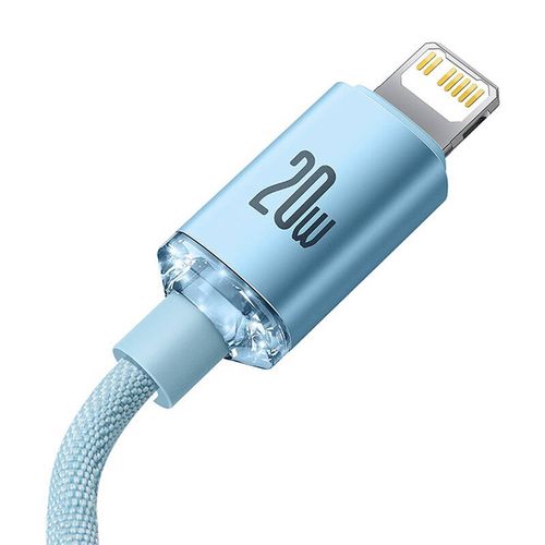 kabel usb-c do ip baseus crystal shine,  20w, 1.2m (niebieski) na Arena.pl