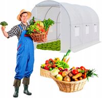 TUNEL FOLIOWY OGRODOWY SZKLARNIA 3x2x2 FOLIA WARZYWA OWOCE UV-4 PREMIUM 6m²