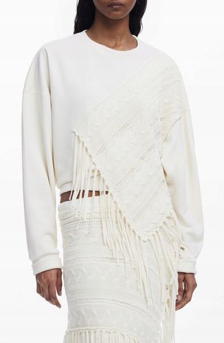 Bluza z frędzlami DESIGUAL biały M na Arena.pl