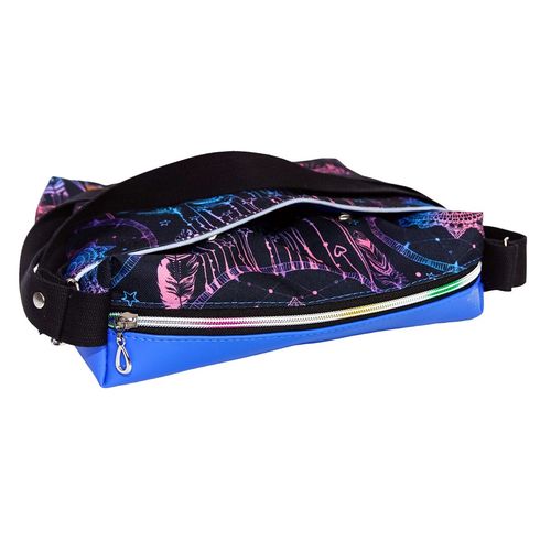 Torebka Na Ramię z Motywem Łapaczy Snów i Niebieską Ekoskórą – Handmade na Arena.pl