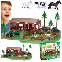 Traktor z Przyczepą Zestaw Dla Dzieci Farma Gospodarstwo Zwierzęta Stodoła