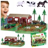 Traktor z Przyczepą Zestaw Dla Dzieci Farma Gospodarstwo Zwierzęta Stodoła