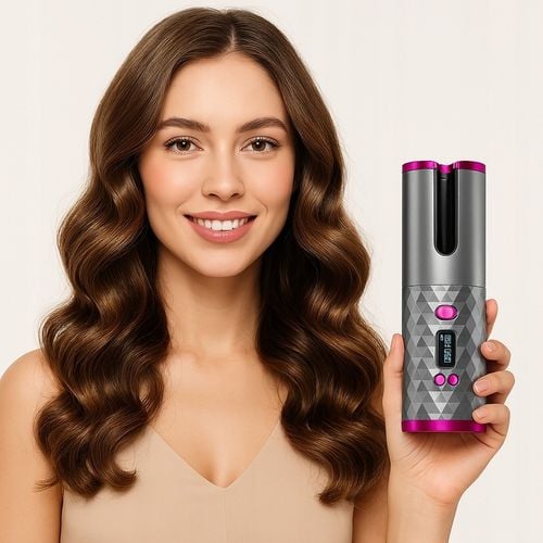 Bezprzewodowa lokówka automatyczna LCD fale loki obrotowa USB Do na Arena.pl