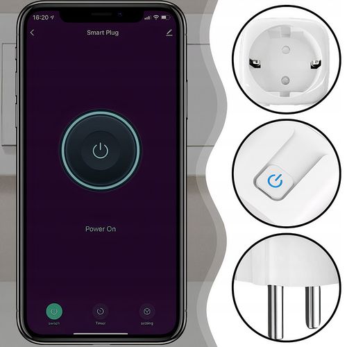 Inteligentne Gniazdko 16A Pomiar Matter WiFi Homekit Google Home Alexa na Arena.pl