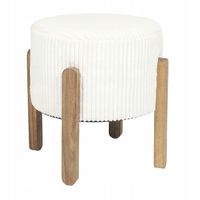 Pufa tapicerowana Modern kremowa PUF stołek podnóżek SZTRUKS siedzisko BOHO