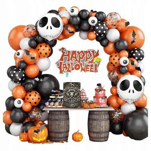 ZESTAW BALONÓW GIRLANDA BALONOWA HALLOWEEN PRZYJĘCIA ZESTAW DEKORACJA 116el na Arena.pl
