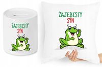 Dla Syna Zestaw Poduszka + Skarbonka Prezent Z Nadrukiem Ze Zdjęciem