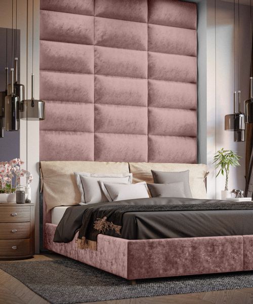 PANELE TAPICEROWANE ŚCIENNE RÓŻOWE WEZGŁOWIE 3D 100cm x 20cm zdjęcie 3