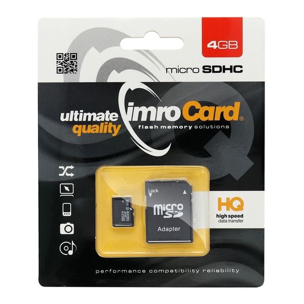 IMRO karta pamięci microSD 4GB 100MB/s class 10 UHS I z adapterem SD zdjęcie 1