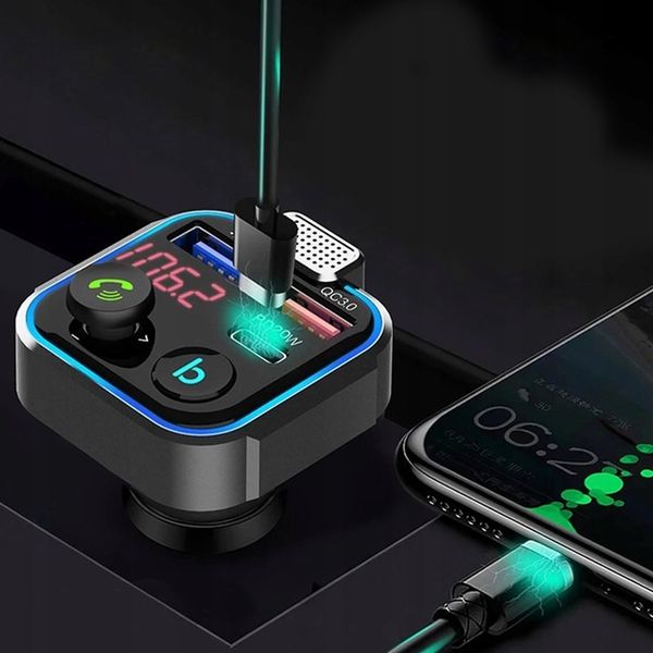 TRANSMITER FM BLUETOOTH SZYBKA ŁADOWARKA QC USB PD zdjęcie 12