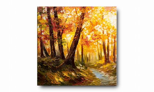 OBRAZ NA PŁÓTNIE 123 Złota jesień 40x40cm na Arena.pl