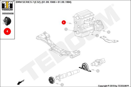 BMW 1 E30 PODUSZKA SILNIKA PRAWA 90-99 86-94 na Arena.pl