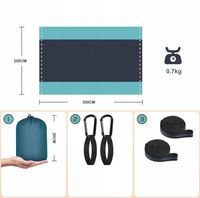 HAMAK OGRODOWY DWUOSOBOWY DUŻY XXL MOCNY TURYSTYCZNY PODRÓŻNY 300X200 CM