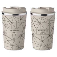 Komplet 2 KUBKÓW TERMICZNYCH  Premium MĄŻ ŻONA na ŚLUB prezent 350ml KT_105