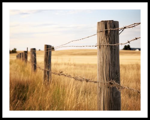 Plakat 65x50cm Płot na Polu na Arena.pl