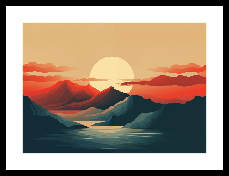 Plakat 35x25cm Zachód Słońca nad Górami zdjęcie 3