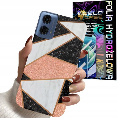 ETUI DO MOTOROLA MOTO G31 4G / G41 4G - GEOMETRYCZNE WZORY KOBIETY + FOLIA na Arena.pl