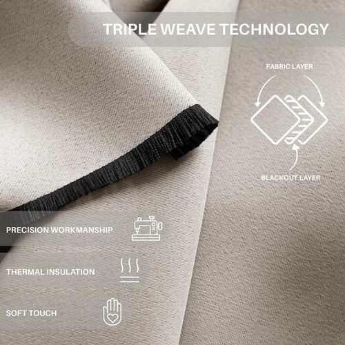 RESTILO Zasłony 90% zaciemniające 140x175 blackout j.beż na przelotkach na Arena.pl