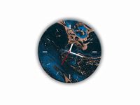 ZEGAR SZKLANY OKRĄGŁY - Rozlana farba