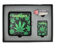 Zestaw Upominkowy Gandzia Papierośnica + Zapalniczka + Kamienie i Knot