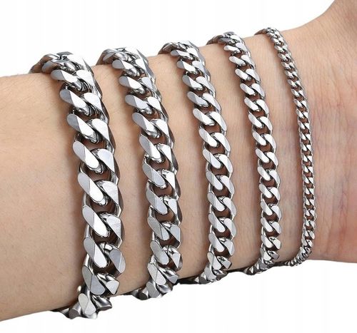 GRUBA Srebrna Bransoletka Męska Pancerka SREBRO 925 Diamentowana 12mm PEŁNA na Arena.pl