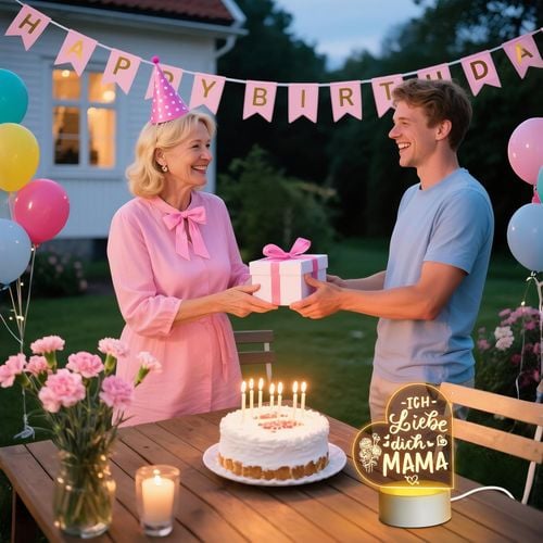 Lampka LED dla Mamy Kocham Cię Mamo 18x10 cm Prezent na Dzień Matki na Arena.pl