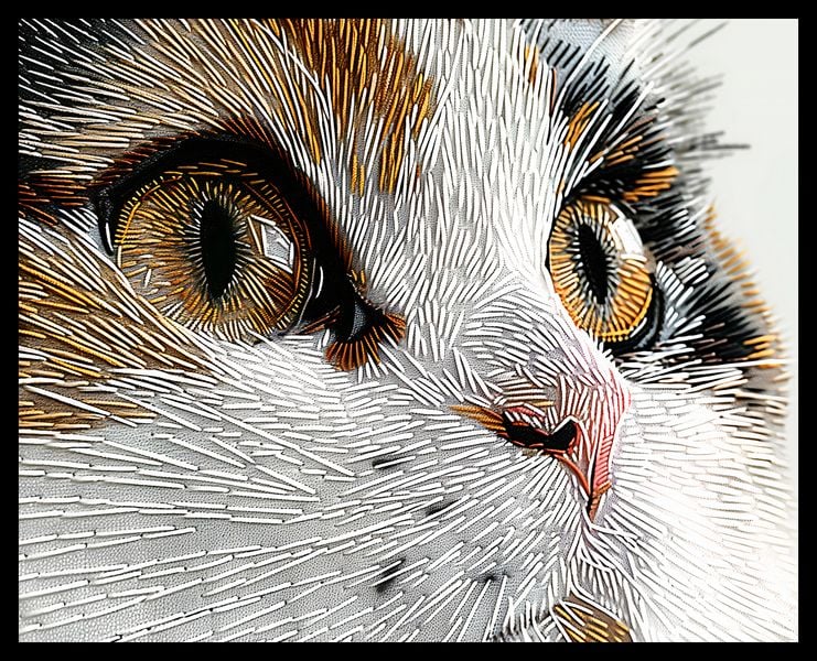 Plakat 50x40cm Nitkowany Kot zdjęcie 2