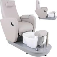 fotel elektryczny do pedicure z podnóżkiem i brodzikiem havana - szary