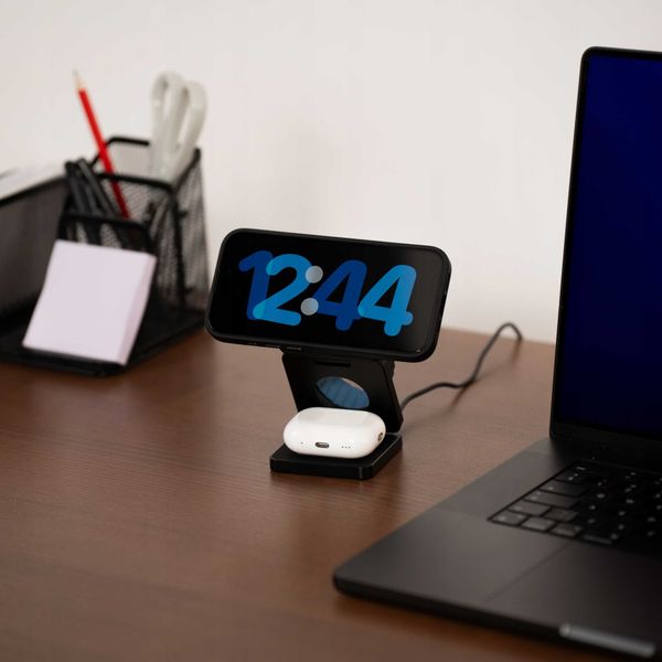 Spacecase 3In1 Wireless Charger Magcharge Wm4B Black zdjęcie 8