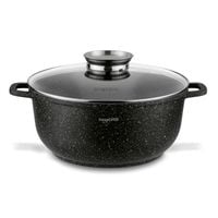 GARNEK z POKRYWKĄ INDUKCJA Gaz SOLIDNY Konighoffer Pollo Black 6,5l 28cm