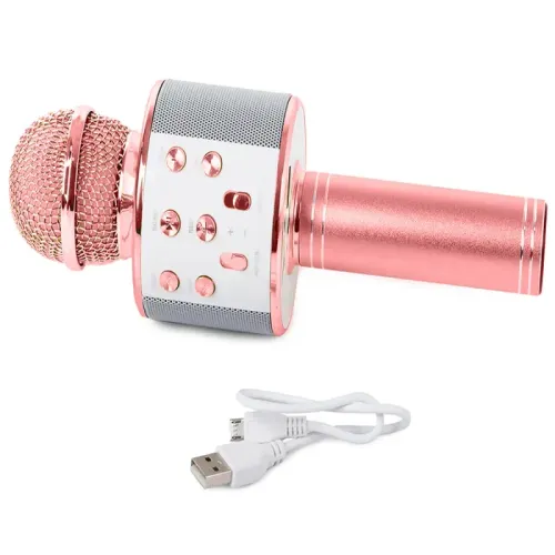 Mikrofon bezprzewodowy bluetooth karaoke modulator głosu okrągły na Arena.pl