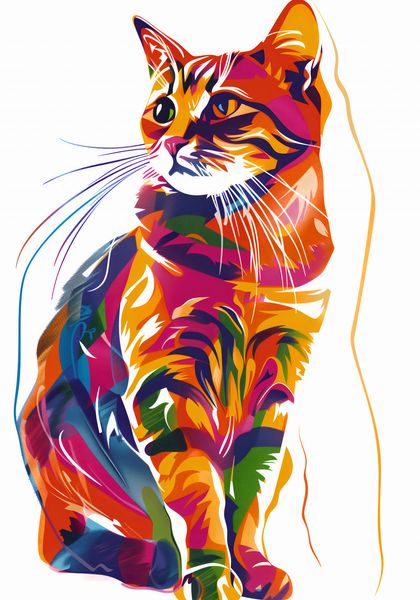 Plakat 70x100cm Nasycony Kot zdjęcie 1