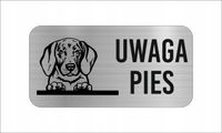 GRAWER Tabliczka nierdzewna laminat 20x10 UWAGA PIES Plott hound