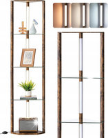 LAMPA STOJĄCA Z REGAŁEM PODŁOGOWA NAROŻNA ELEGANCKA 3 TRYBY BARWY ŚWIATŁA