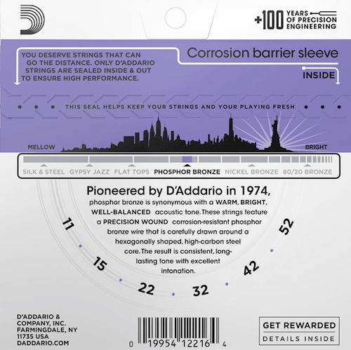 Struny do gitary akustycznej akustyka Phosphor Bronze Daddario EJ26 11-52 na Arena.pl