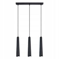 Lampa wisząca punktowa potrójna czarna tuby nad stół wyspę 45 cm Sollux