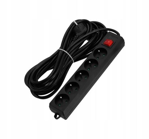 Przedłużacz Listwa Zasilająca 5 Gniazd 10 metrów 10M 2500W 3*1,5mm2 Włączni na Arena.pl