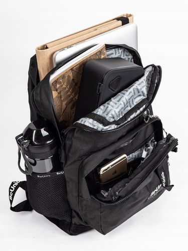 PLECAK SZKOLNY TORNISTER MŁODZIEŻOWY BeUniq CZARNY z łańcuszkiem na Arena.pl