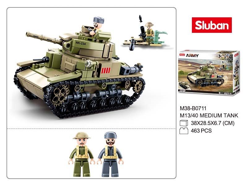 KLOCKI SLUBAN WWII Czołg Wojskowy Armia M13/40 463 kompatybilne z LEG COB zdjęcie 5