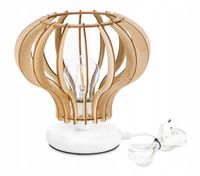 Lampka nocna Lampa stołowa loft na led E27 Drewno