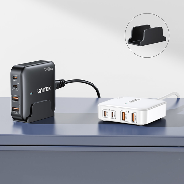 Unitek Ładowarka biurkowa GaN 70W 2xUSB-A 2xUSB-C zdjęcie 6