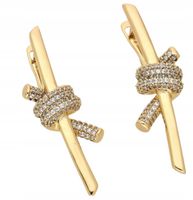 Kolczyki złote KNOT WĘZEŁ BRYLANTOWE SUPŁY stal chirurgiczna 75240