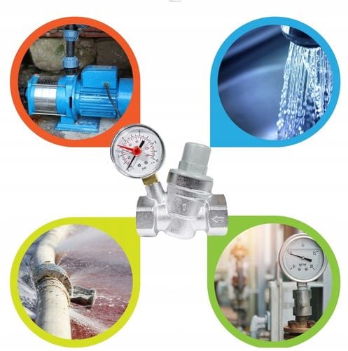 REDUKTOR CIŚNIENIA WODY Z MANOMETREM 3/4'' DN20 REGULATOR 1,5-6,5 BAR na Arena.pl