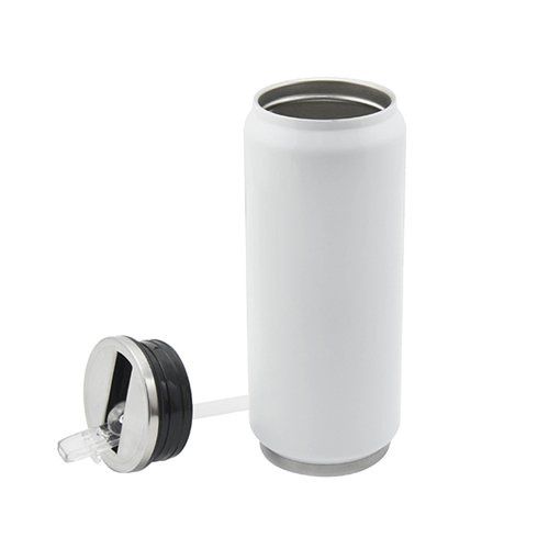 Bidon - puszka na napoje 350 ml ze słomką do sublimacji - biały na Arena.pl