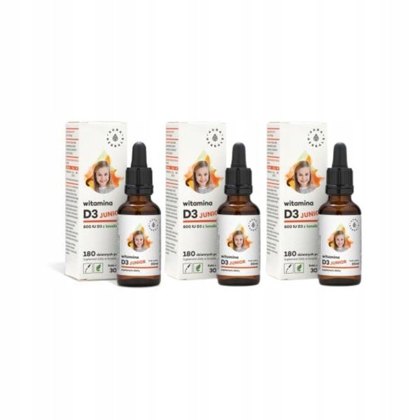 Witamina D3 800 IU Junior krople 30 ml Aura Herbals zdjęcie 1