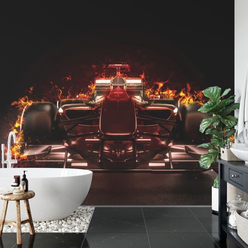 Emaga Fototapeta Płonący Bolid F1 Tapeta Samoprzylepna 104x70.5 na Arena.pl