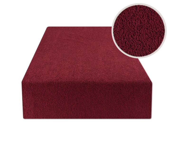Prześcieradło Z Gumką 120X200 Frotte Burgund zdjęcie 1