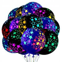 ZESTAW BALONÓW UV ŚWIECĄCYCH W CIEMNOŚCI GWIAZDKI NEONOWE XXL 100szt BL-11